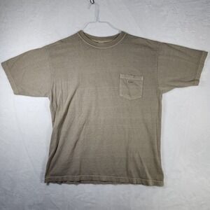 Vintage Ocean Pacific OP Mens XL T Shirt Pocket Tee Khaki Tan Casual‎ Top